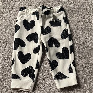 Cat & Jack Black Heart Print Kids Pants